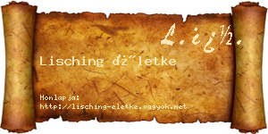 Lisching Életke névjegykártya